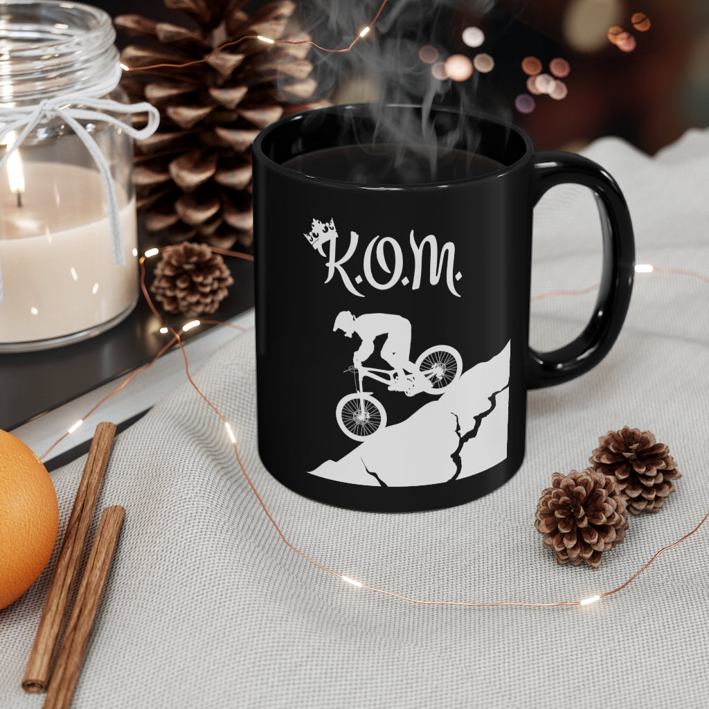 KOM - King of the Mountain - 11oz Black Mug