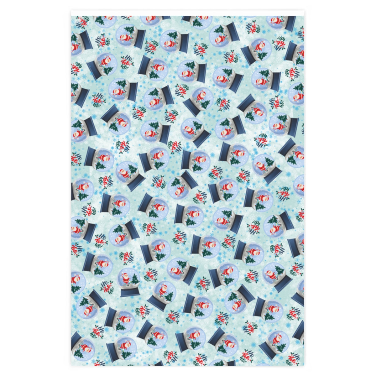 Snowglobe Cycling Santa Wrapping Paper