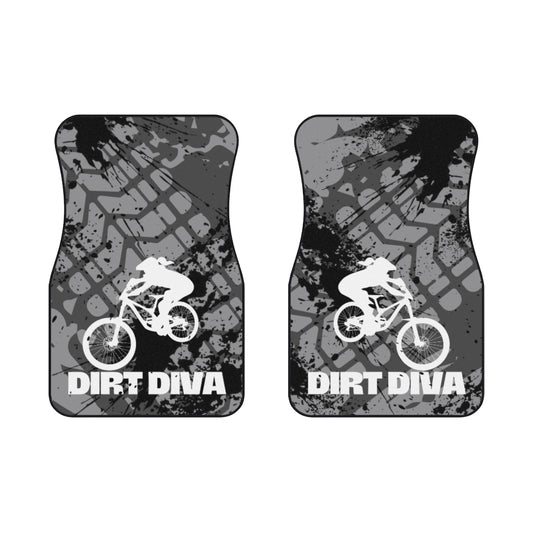 Dirt Diva - Car Mats - Gray and Black - Set of 2 Front Mats - Car - Truck - SUV