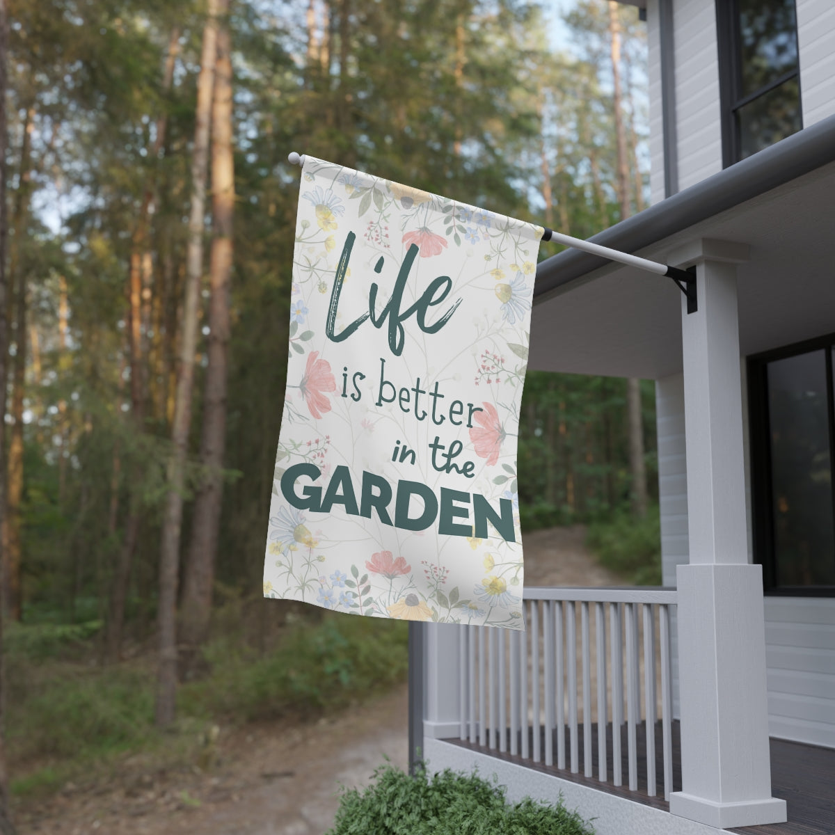 Life is Better in the Garden Large 36" X 60" House and Garden Banner Flag