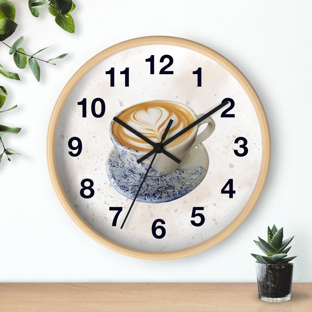 Never Be Latte Wall Clock for Kitchen and Coffee Station