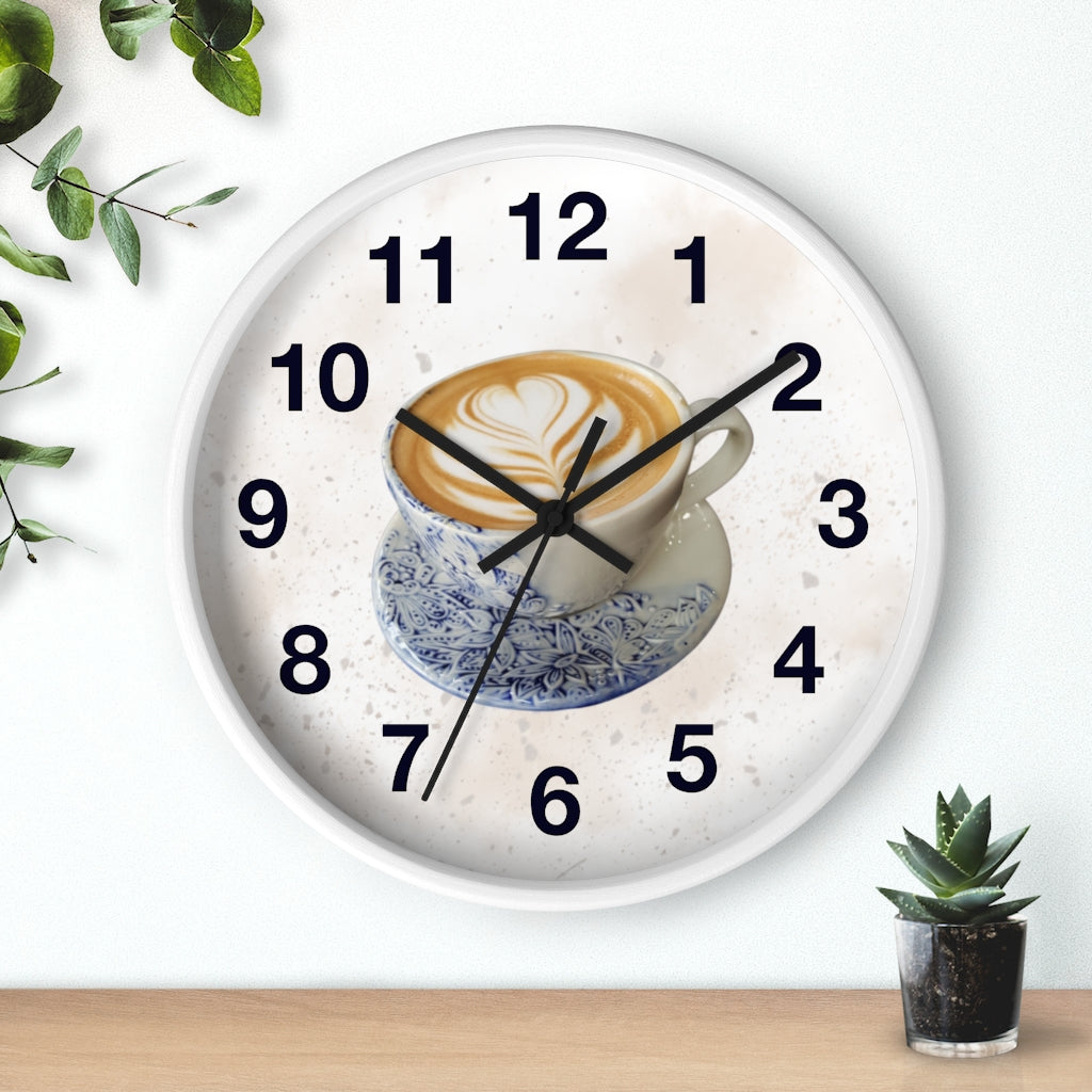 Never Be Latte Wall Clock for Kitchen and Coffee Station