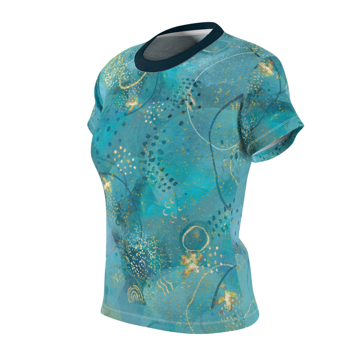 Women's All Over Print Lux Bubbles Lightweight Short Sleeve Activewear Shirt - Moisture wicking - Quick Dry
