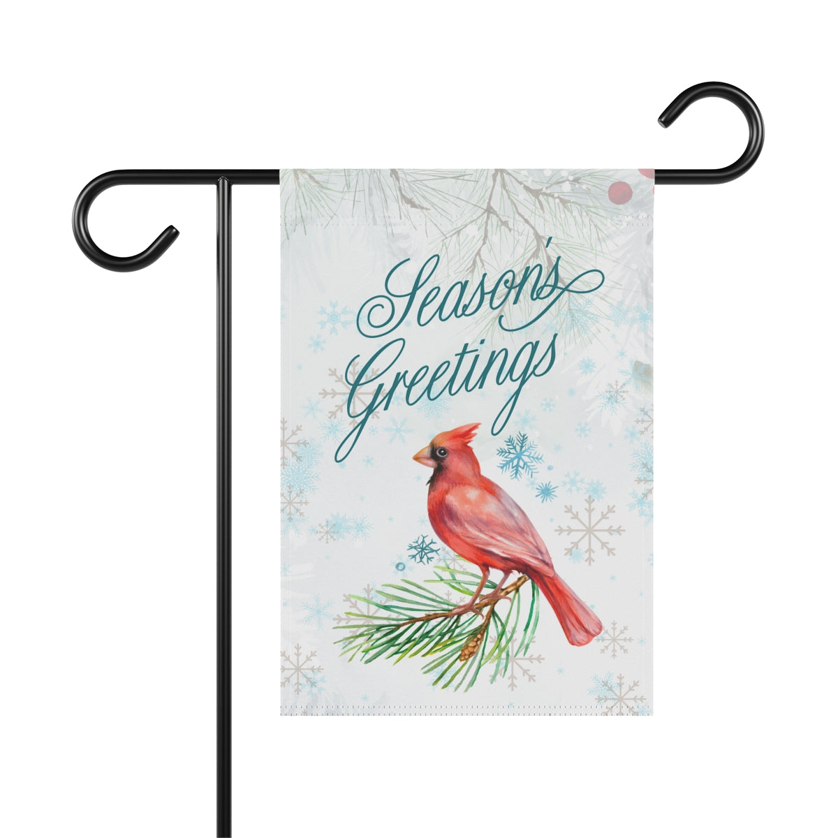Season's Greetings Cardinal - Small 12" X 18" Holiday Banner Flag