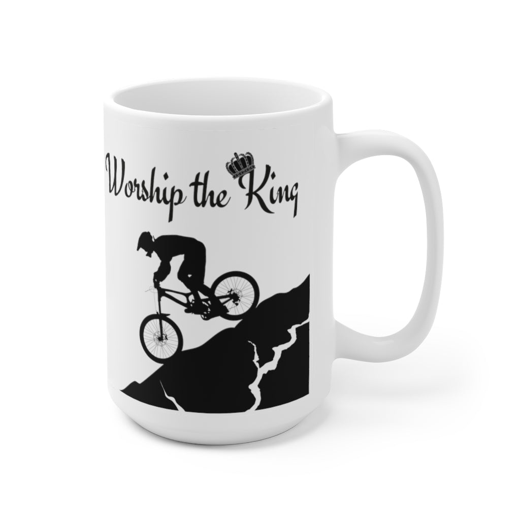 Worship the King - KOM - Mountain Biking - Ceramic Mug 15oz