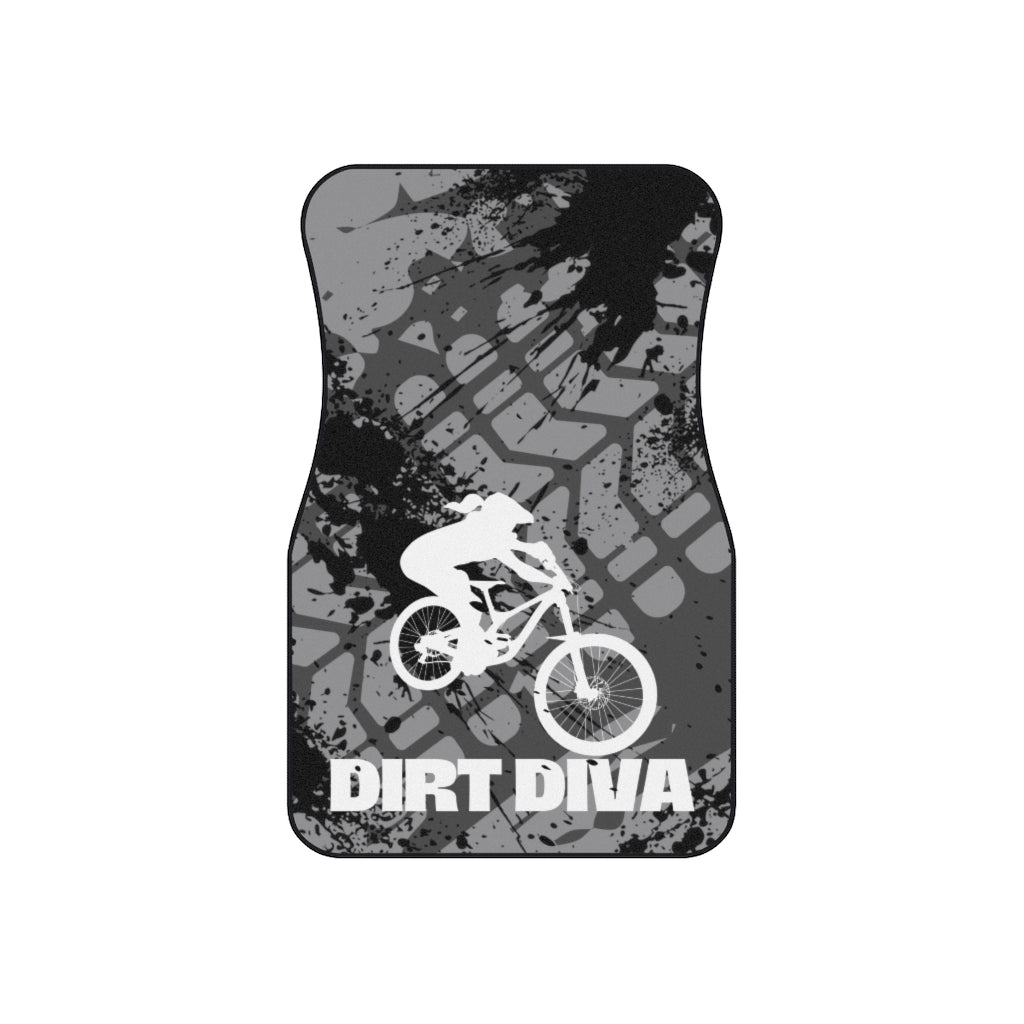 Dirt Diva - Car Mats - Gray and Black -  Set of 2 Front Mats -  Car - Truck - SUV