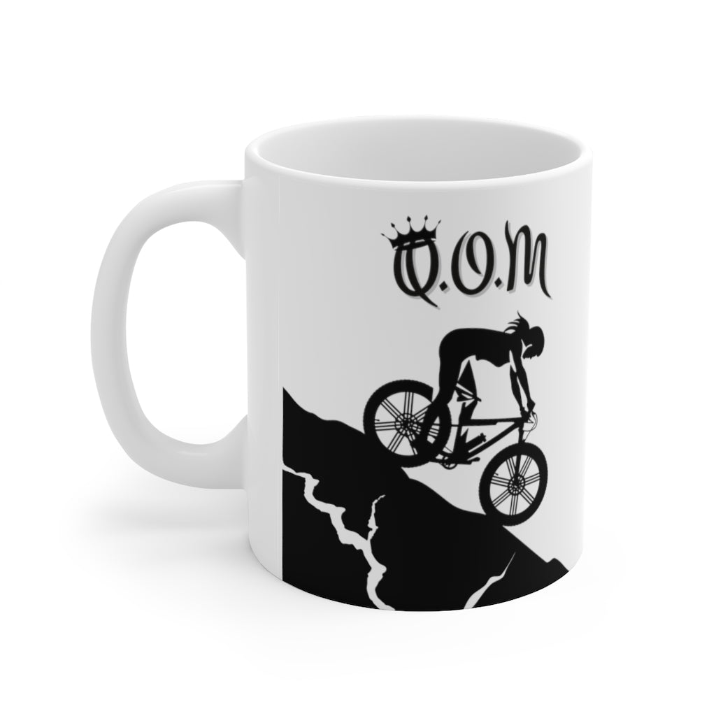 Queen of the Mountain - QOM - Mountain biking - Ceramic Mug 11oz