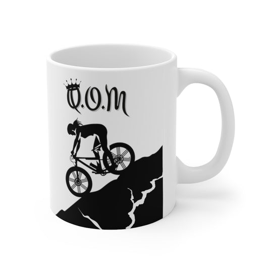 Queen of the Mountain - QOM - Mountain biking - Ceramic Mug 11oz