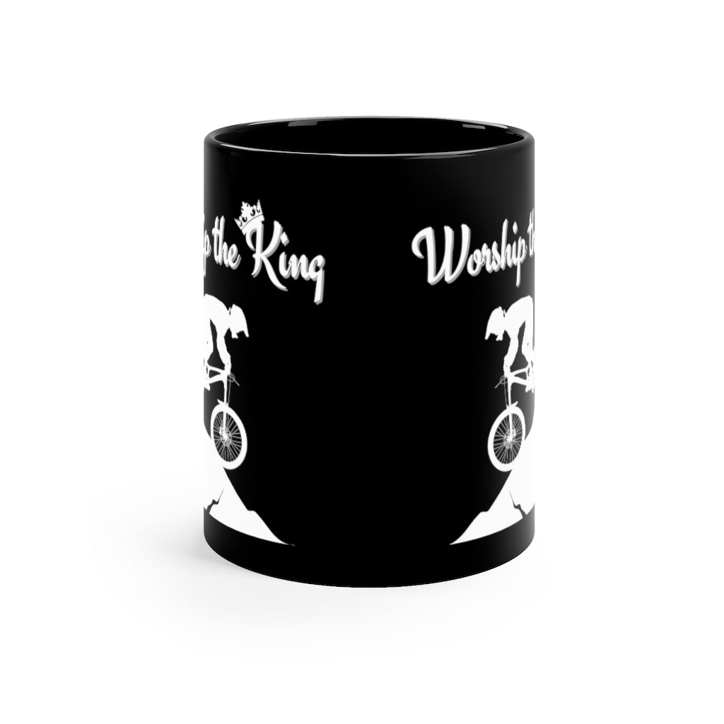 Worship the King - KOM - 11oz Black Mug