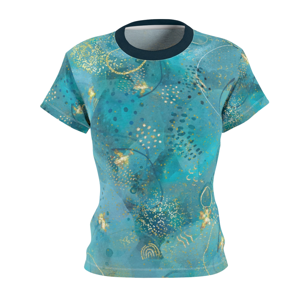 Women's All Over Print Lux Bubbles Lightweight Short Sleeve Activewear Shirt - Moisture wicking - Quick Dry