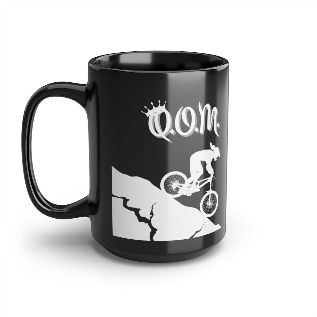 QOM - Queen of the Mountain - Mountain biking - Black Mug, 15oz