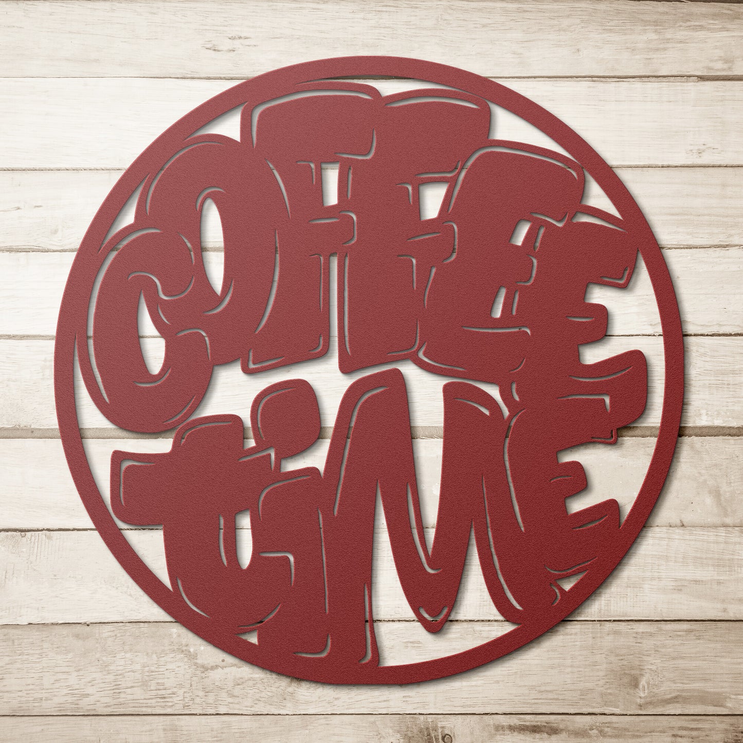 Coffee Time Die Cut Metal Wall Art Sign
