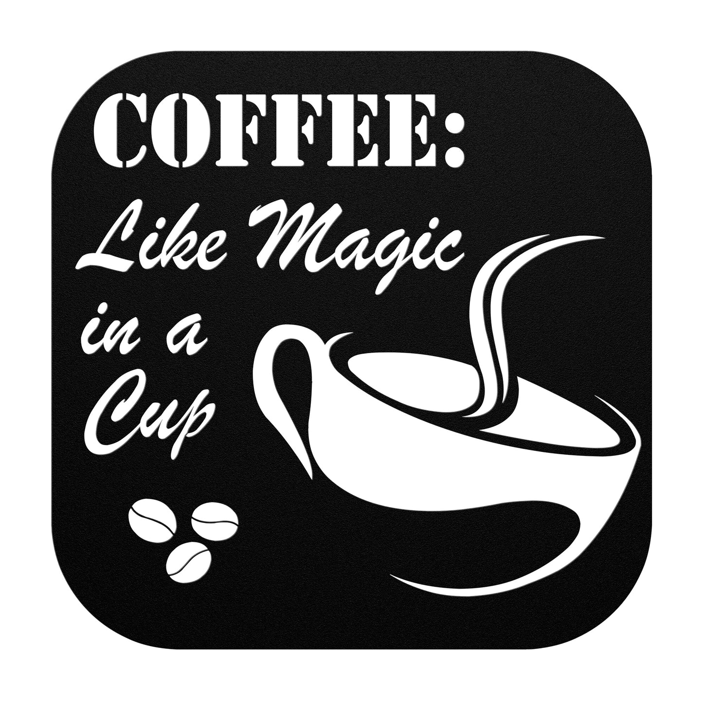 Magic in a Cup Metal Wall art Sign