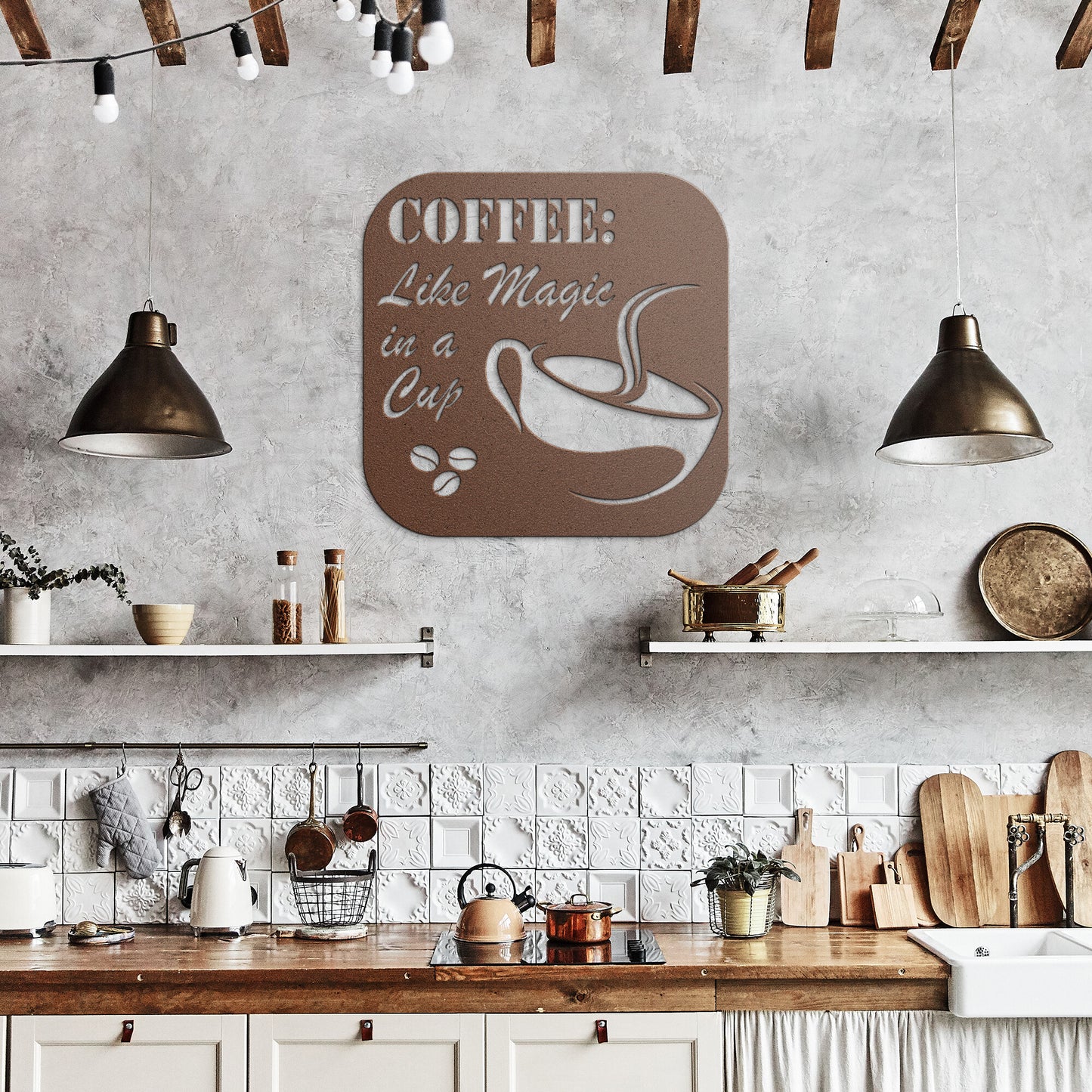 Magic in a Cup Metal Wall art Sign