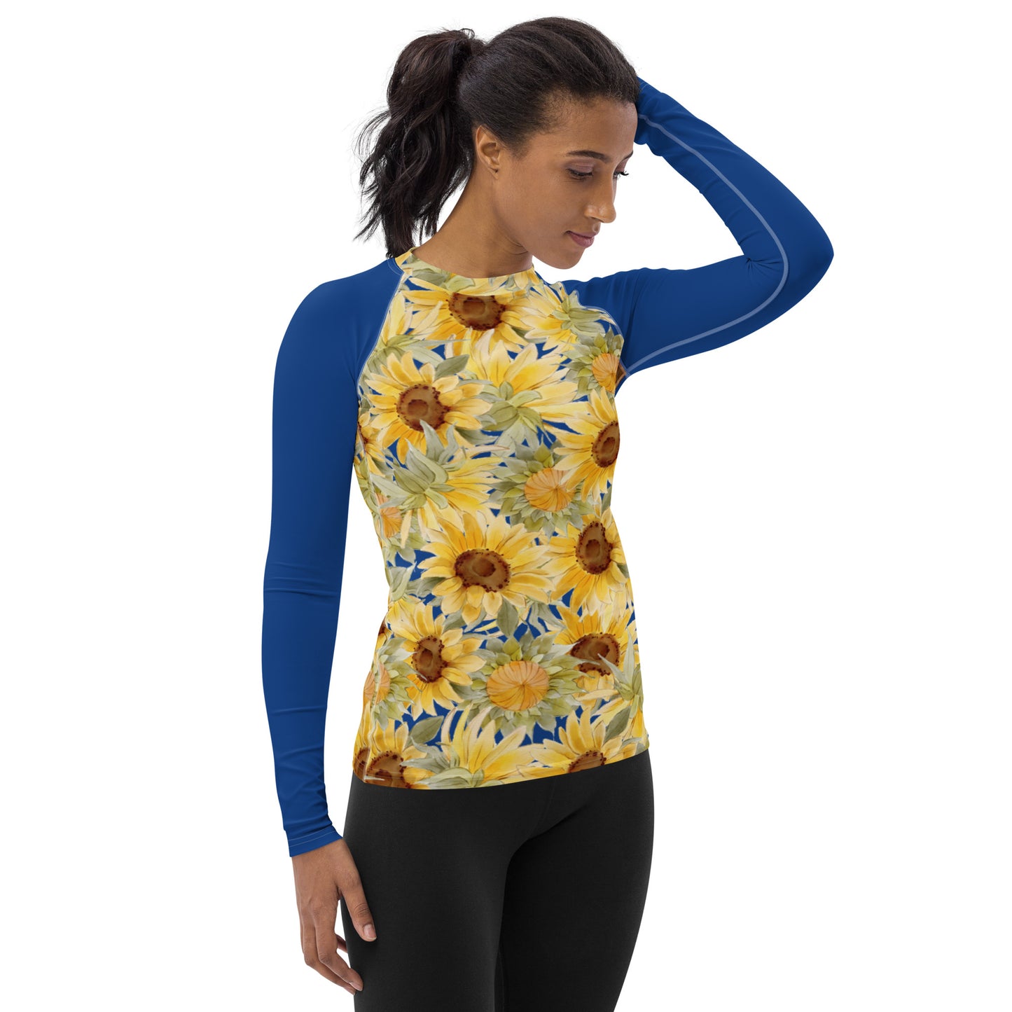 Women's All Over Print- Sunflowers - Lightweight Long Sleeve Performance Shirt - 50+ UV Protection - Moisture Wicking
