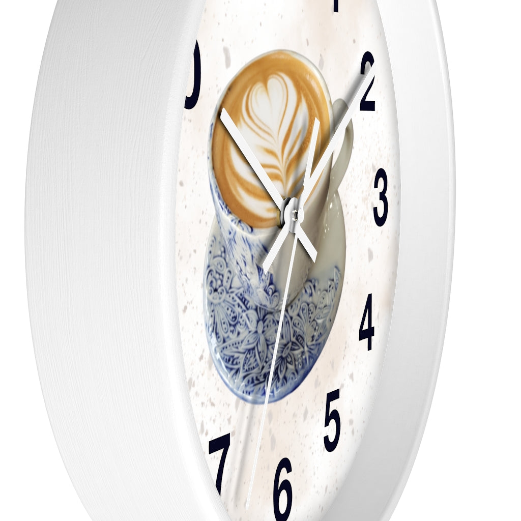 Never Be Latte Wall Clock for Kitchen and Coffee Station
