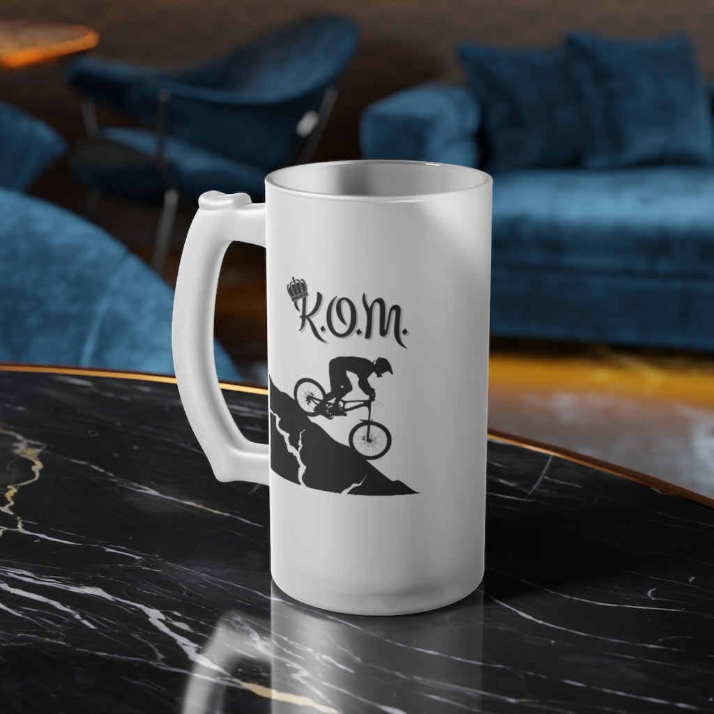 King of the Mountain (KOM) Frosted Glass Beer Mug